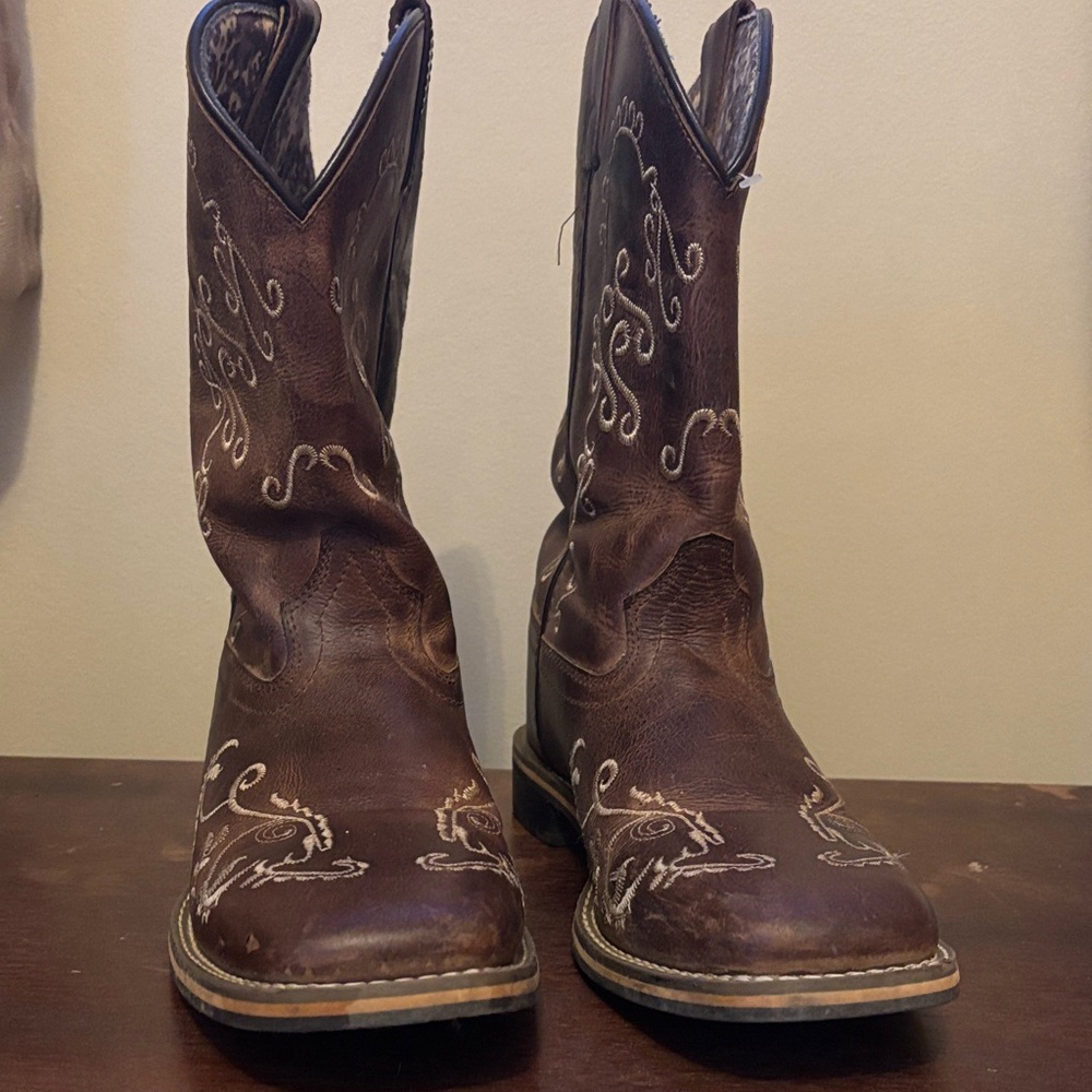 Brown Embroidered Western Boots - image 2